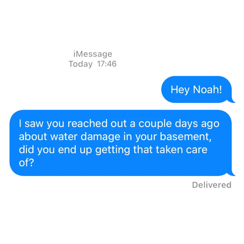 SMS Follow-up preview